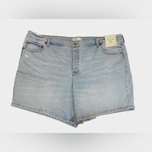 Abercrombie & Fitch High Rise 7” Dad Shorts Light Wash Size 24